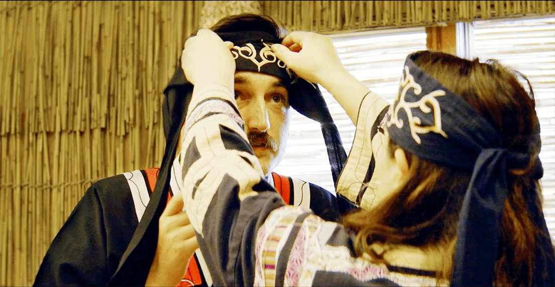 Wearing Ainu Clothing